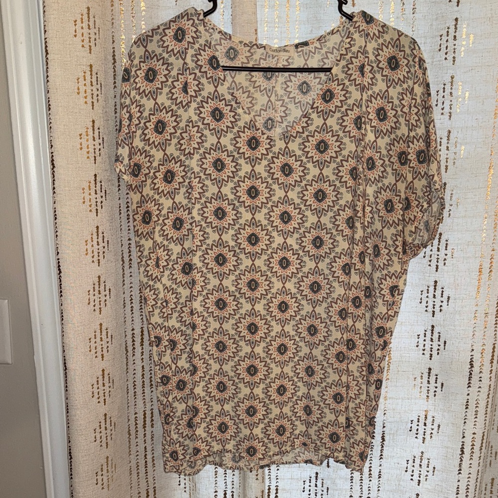 Cotton Bleu Boutique Boho Women's Blouse